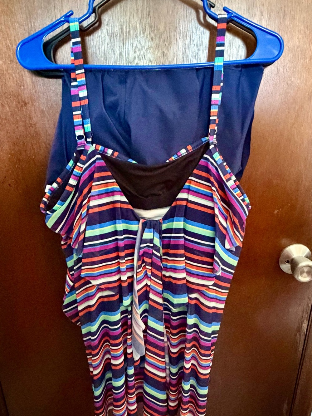 MAZU SWIM Vibrant Multi Stripe Flyaway Tankini & Bottom Set 2X